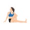 Woman doing Twisted Pose, Beautiful girl practice Vakrasana