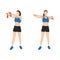 Woman doing Upper back exercise archer with long resistance band