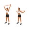 Woman doing Upper back overhead pull down with long resistance band