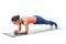 Woman doing Yoga asana Chaturanga dandasana plank pose