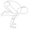 Woman doing yoga Crow Pose. Continuous line drawing. Yoga class exercise concept. Vector illustration