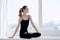 woman doing yoga exercise calm meditation