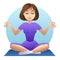 Woman doing yoga meditation. Girl doing relaxation. Vector