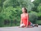 Woman Doing Yoga in the Park