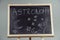 Woman draw on chalkboard