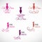 The woman dress logo vector set design