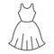 Woman dress thin line icon, female and clothes, gown sign, vector graphics, a linear pattern on a white background.