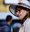 woman dressed as a safari in a carnival parade in the province of Venice, small town ScorzÄ— a few minutes from Venice.