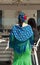 Woman dressed in flamenco dancer costume celebrating Cadiz holiday in Spain