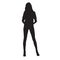 Woman dressed in leggings and shirt, vector silhouette