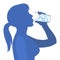 Woman drink water. Concept of healthy lifestyle. Vector