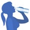 Woman drink water. Concept of healthy lifestyle. Vector