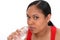 Woman drinking bottled water