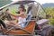 Woman drives a Buggy on a safari adventure tour in Rarotonga Coo
