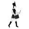 Woman drummer icon, simple style