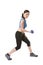 Woman dumbbell exercise training