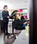 Woman Dying Hair In Beauty Salon