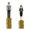 Woman earns less money than man discriminates