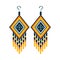 Woman Earrings With Beads, Native American Indian Culture Symbol, Ethnic Object From North America Isolated Icon