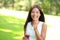 Woman eating goji berries