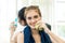 Woman is eating healthy apple food with friend drinking water