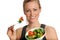 Woman Eating Salad