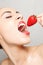 Woman Eating Strawberry