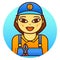 Woman electrician vector illustration