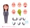 Woman Emotion faces Emoji face icons.