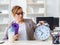 Woman employee going to sports from work during lunch break