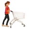 Woman with empty shopping cart