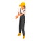 Woman engineer construction icon, isometric style