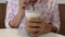 Woman enjoy drinking iced cappuccino coffee