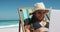 Woman enjoying free time on the beach