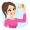 Woman Enjoying Melted Cheese Pizza