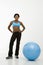 Woman with exercise ball