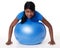 Woman with exercise ball