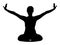 Woman exercises yoga, Sitting yoga pose silhouette