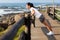 Woman exercising beach