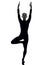 Woman exercising bhujangasana cobra pose yoga silhouette