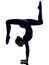 woman exercising Eka Pada Viparita Dandasana pose yoga silhouette