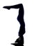 woman exercising Eka Pada Viparita Dandasana pose yoga silhouette