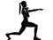 Woman exercising fitness lunges workout silhouette