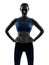 Woman exercising fitness portrait silhouette