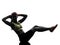 Woman exercising fitness workout crunches silhouette