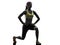 Woman exercising fitness workout lunges crouching silhouette