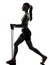 Woman exercising fitness workout resistance bands silhouette