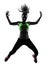 Woman exercising fitness zumba dancing jumping silhouette