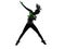 Woman exercising fitness zumba dancing jumping silhouette