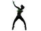 Woman exercising fitness zumba dancing jumping silhouette